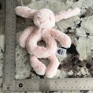 Jellycat Pale Pink Bunny Ring Rattle Plush